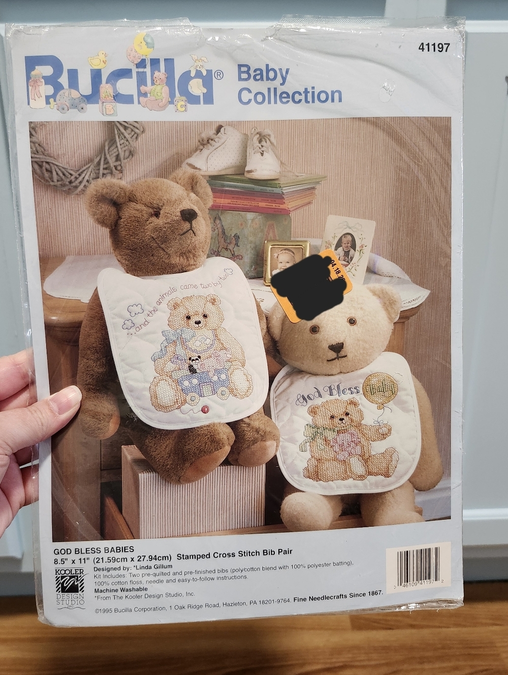 Bucilla 41197 Baby Collection "God Bless Babies" Stamped Cross Stitch Kit Bibs